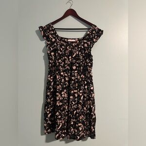 Ces Femme Black Floral Mini Dress with Pockets